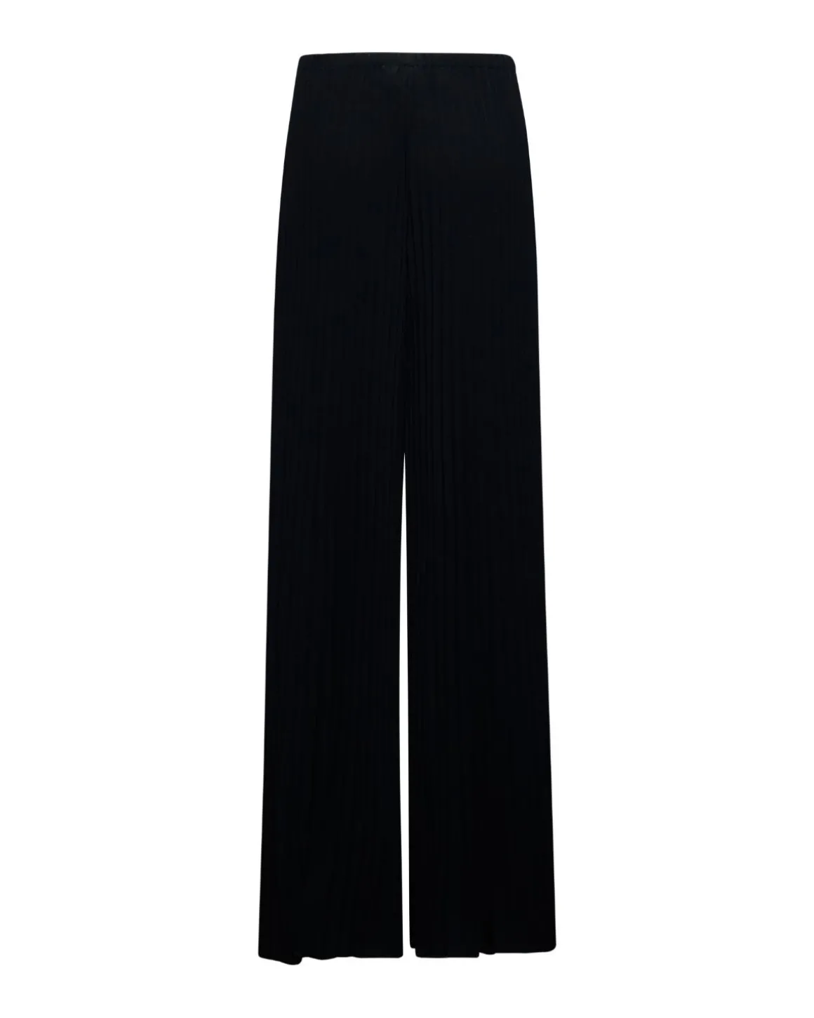 Wide trousers with vertical ribs