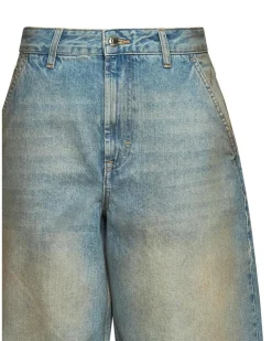 Wide-fit faded jeans